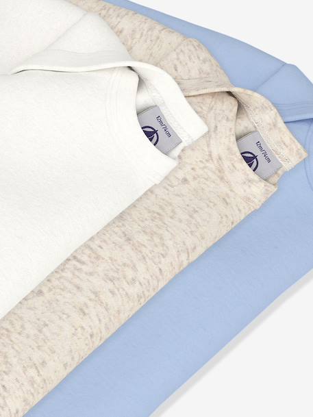 Set van 3 PETIT BATEAU rompertjes beige - vertbaudet enfant 