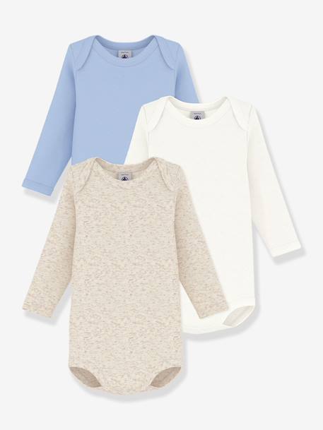 Lot 3 bodies manches longues beige - vertbaudet enfant 