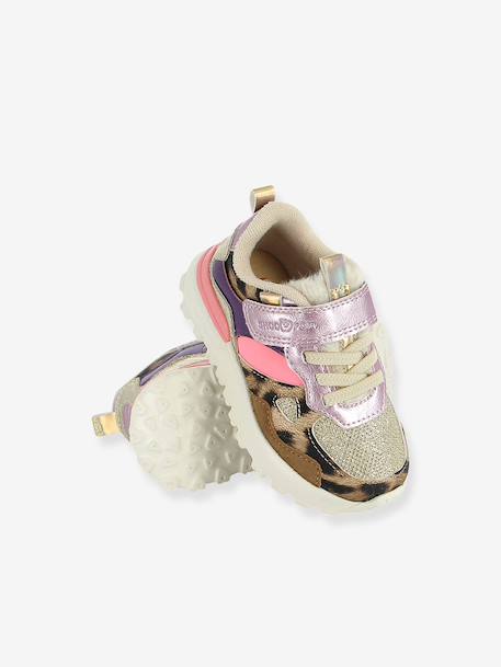 Joggy SHP sneakers met klittenband blauw+paars+zilver - vertbaudet enfant 