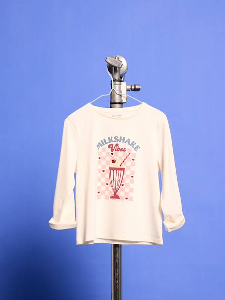 Meisjes T-shirt met lange mouwen ecru - vertbaudet enfant 