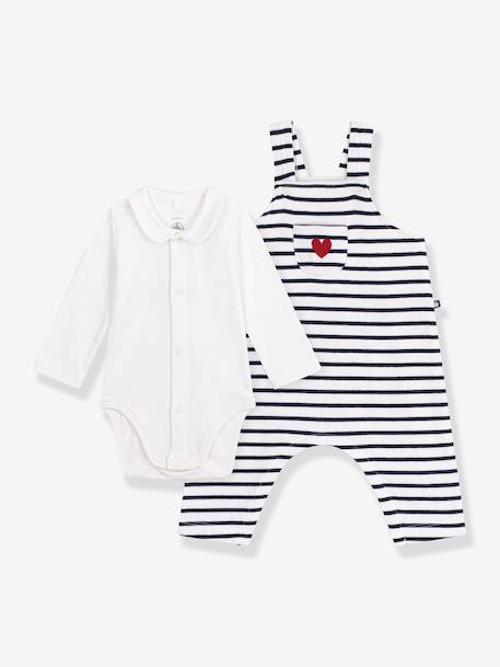 Ensemble salopette et body blanc - vertbaudet enfant 