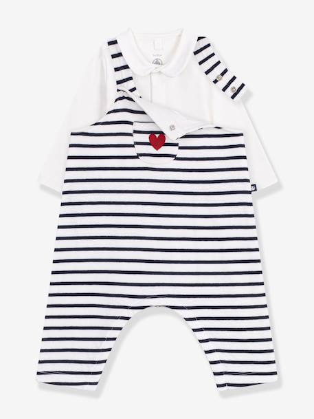 Ensemble salopette et body blanc - vertbaudet enfant 