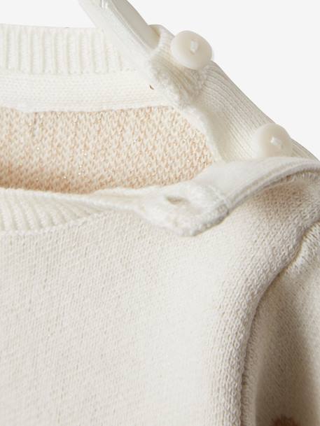 Pull bébé fille jacquard coeurs ivoire - vertbaudet enfant 
