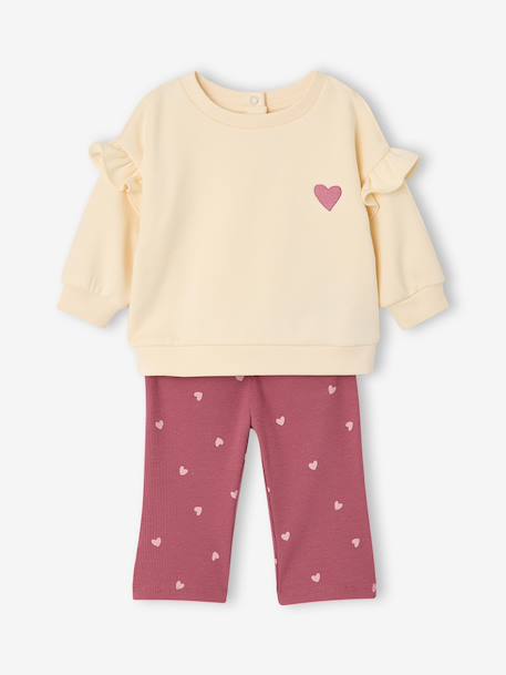 Babyset sweater en legging meisje framboos - vertbaudet enfant 