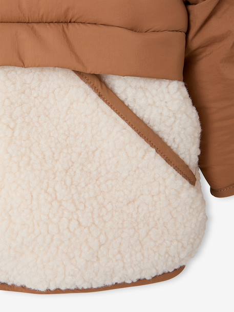 Doudoune bébé avec bonnet et moufles noisette - vertbaudet enfant 