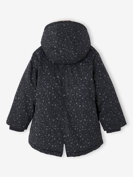 Parka fille à capuche romantique anthracite+marine+vert - vertbaudet enfant 