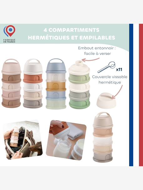 Melkdispenser met 4 vakken BEABA doorzichtig+grijs+grijsblauw+groen+mineraalgrijs/roze+oudroze+terracotta - vertbaudet enfant 