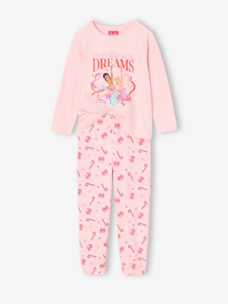 Barbie kerstpyjama voor meisjes poederkleur - vertbaudet enfant 