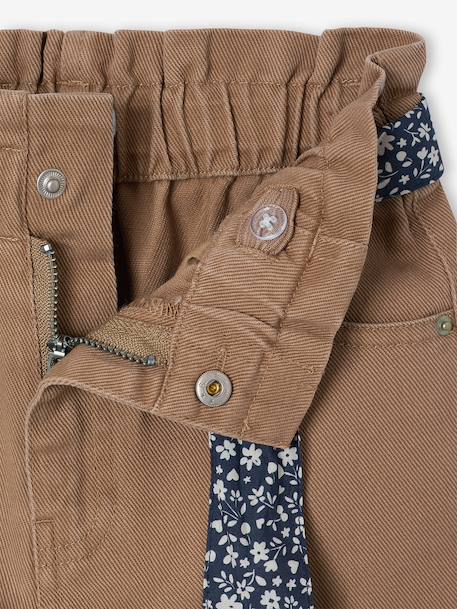 Pantalon large fille camel+rose poudré - vertbaudet enfant 