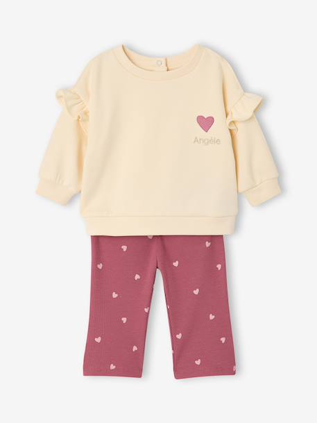 Babyset sweater en legging meisje framboos - vertbaudet enfant 