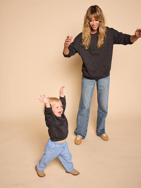Babysweater met luipaardprint capsulecollectie moeder-dochter ENVIE DE FRAISE beige+donkergrijs - vertbaudet enfant 