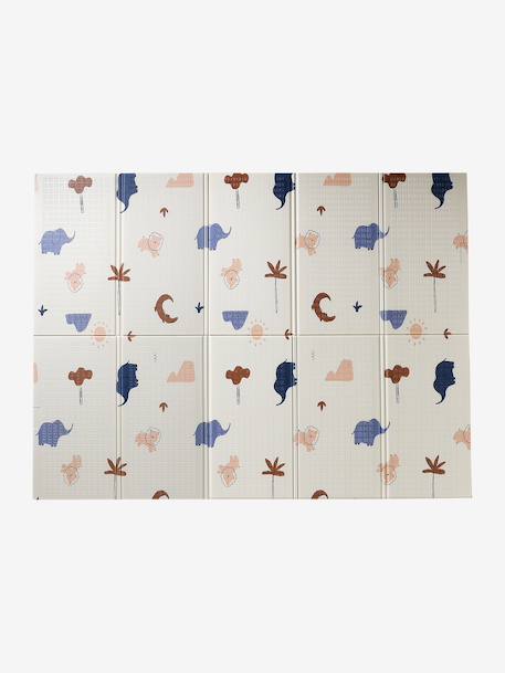 Waterdichte mat voor motoriek beige+ecru+geel+groen+meerkleurig+rozen - vertbaudet enfant 