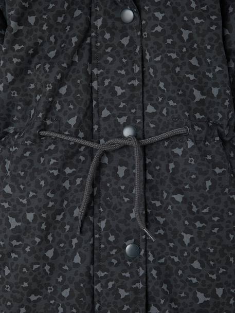 Romantische parka met capuchon voor meisjes antraciet+groen+marineblauw - vertbaudet enfant 