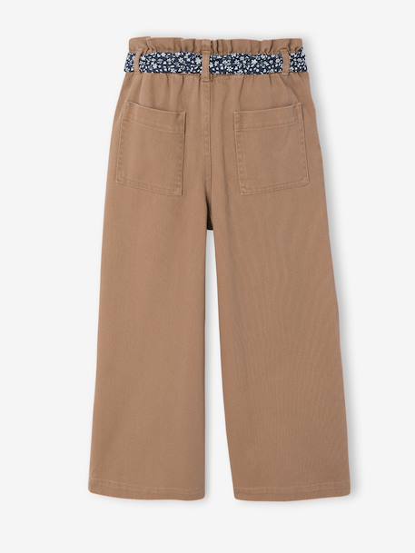 Pantalon large fille camel+rose poudré - vertbaudet enfant 