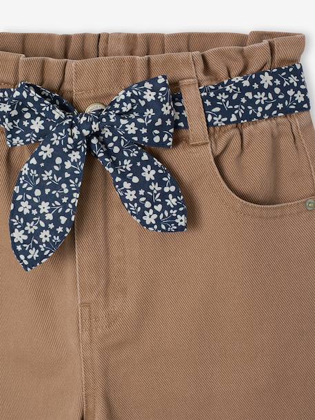 Pantalon large fille camel+rose poudré - vertbaudet enfant 