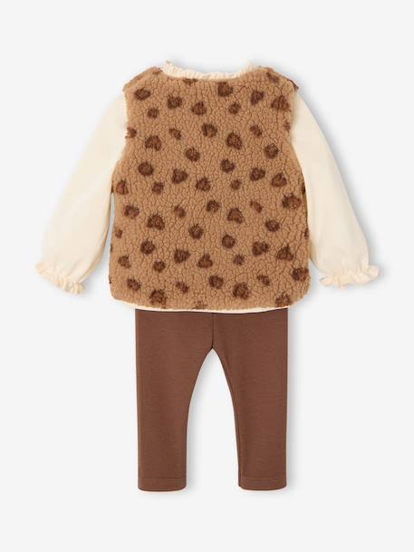 3-delige babyset meisje hazelnoot - vertbaudet enfant 