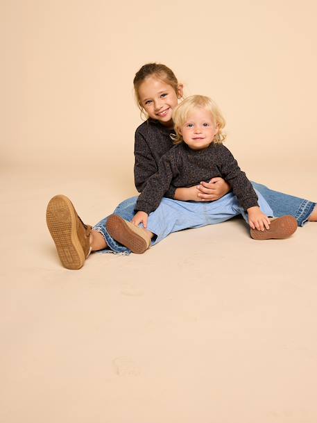 Sweat fille léopard capsule mère/fille beige+gris foncé - vertbaudet enfant 
