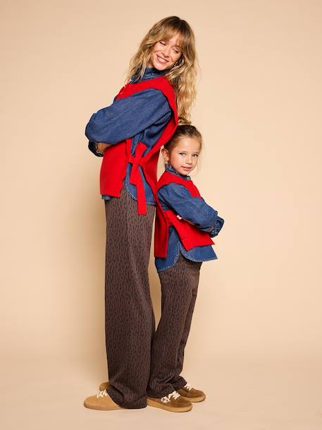 Jacquard meisjesbroek chocoladebruin - vertbaudet enfant 