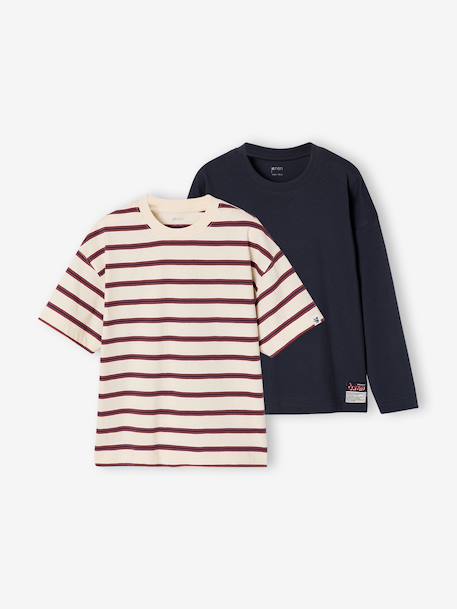 Set van 2 jongens-T-shirts ecru - vertbaudet enfant 