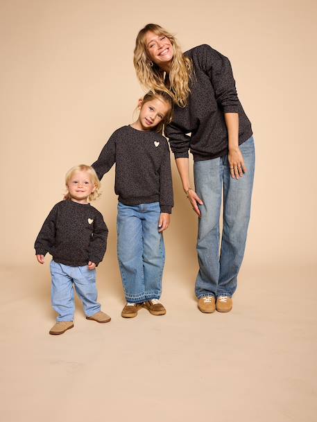 Sweat bébé léopard capsule mère- fille beige+gris foncé - vertbaudet enfant 
