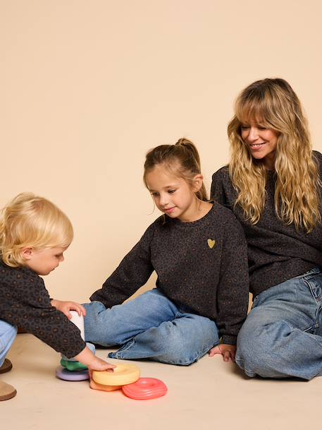 Fille-Sweat fille léopard capsule mère/fille