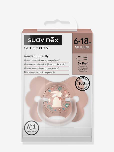Symmetrische fopspeen SXPro 6-18 mnd petrolblauw+rozen - vertbaudet enfant 