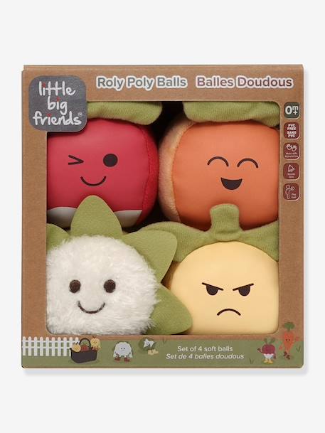De Dooballs - Set van 4 zachte ballen - BABYTOLOVE groen+meerkleurig+MEERKLEURIG - vertbaudet enfant 
