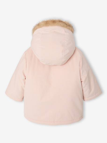 Parka + doudoune fine bébé 3 en 1 olive+rose poudré+vieux rose - vertbaudet enfant 