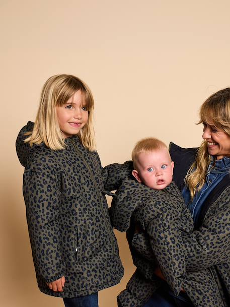 Omkeerbare kinderparka kaki - vertbaudet enfant 