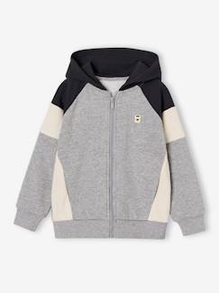 -Sweat zippé garçon capuche coloblock