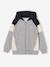 Sweat zippé garçon capuche coloblock bleu moyen+bordeaux+gris chiné+ocre+vert - vertbaudet enfant 