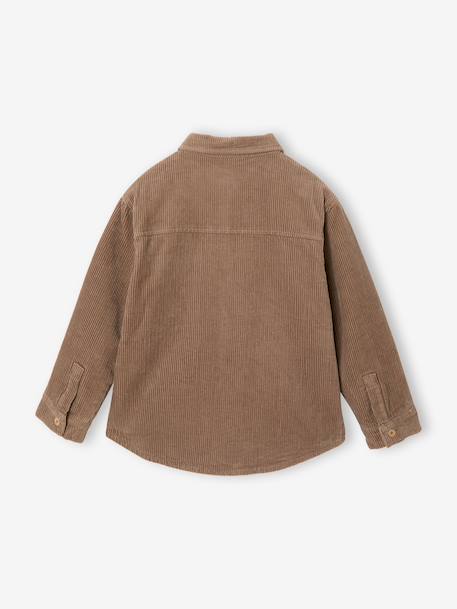 Jongensoverhemd van ribfluweel taupe - vertbaudet enfant 