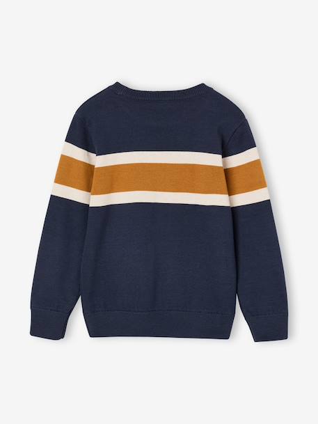 Gestreepte jongenstrui met ronde hals marineblauw - vertbaudet enfant 