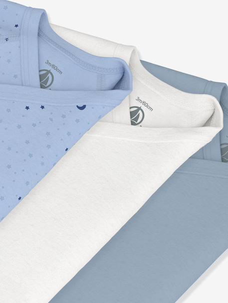 Set van 3 overslagrompers met lange mouwen blauw - vertbaudet enfant 