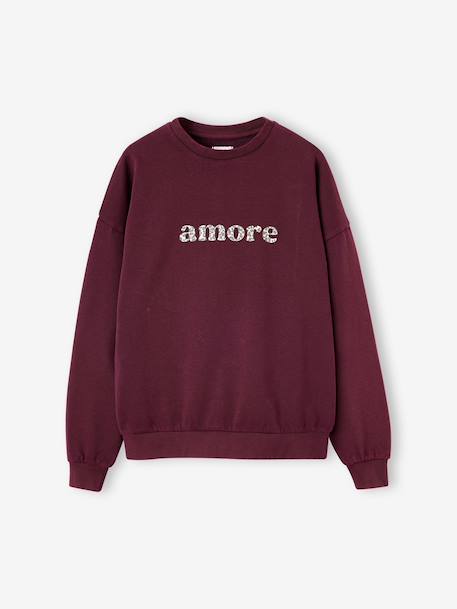 Fille-Sweat fille oversize inscription léopard 