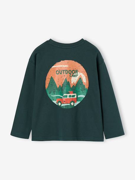T-shirt manches longues garçon bleu océan+ocre+vert sapin - vertbaudet enfant 