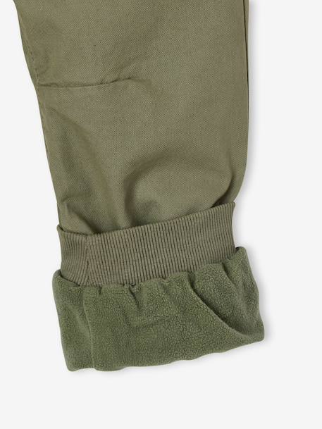 Pantalon style jogger doublé polaire garçon facile à enfiler encre+NOISETTE+vert sauge - vertbaudet enfant 