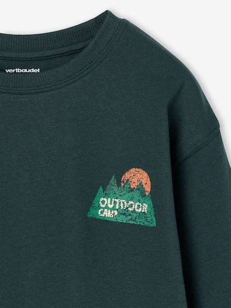 T-shirt manches longues garçon bleu océan+ocre+vert sapin - vertbaudet enfant 