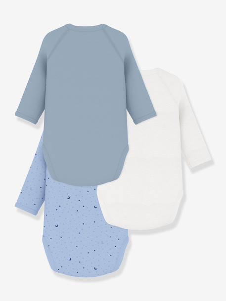 Set van 3 overslagrompers met lange mouwen blauw - vertbaudet enfant 