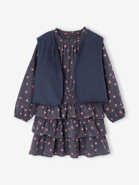 Ensemble robe et veste fille bleu ardoise - vertbaudet enfant 