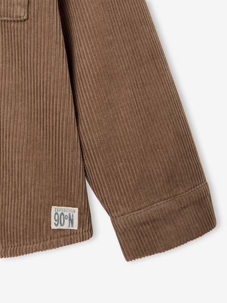 Jongensoverhemd van ribfluweel taupe - vertbaudet enfant 