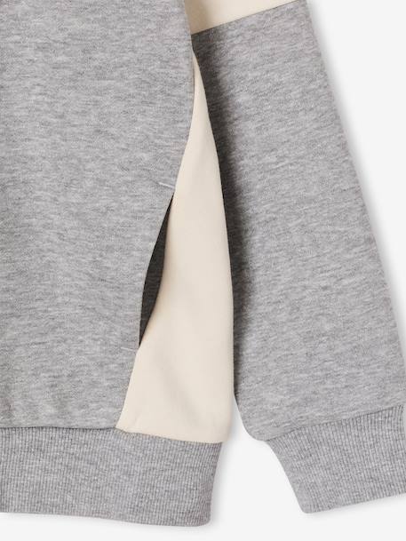 Sweat zippé garçon capuche coloblock bleu moyen+bordeaux+gris chiné+ocre+vert - vertbaudet enfant 