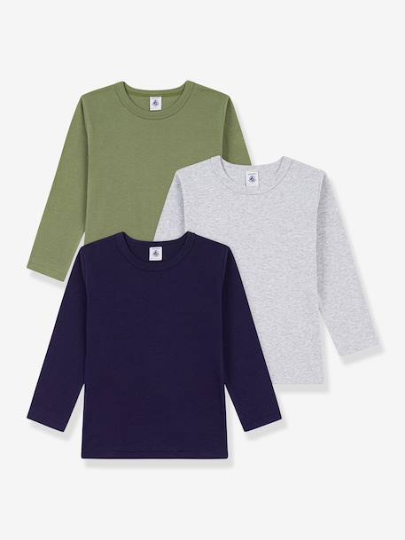 Set van 3 Petit Bateau T-shirts meerkleurig - vertbaudet enfant 
