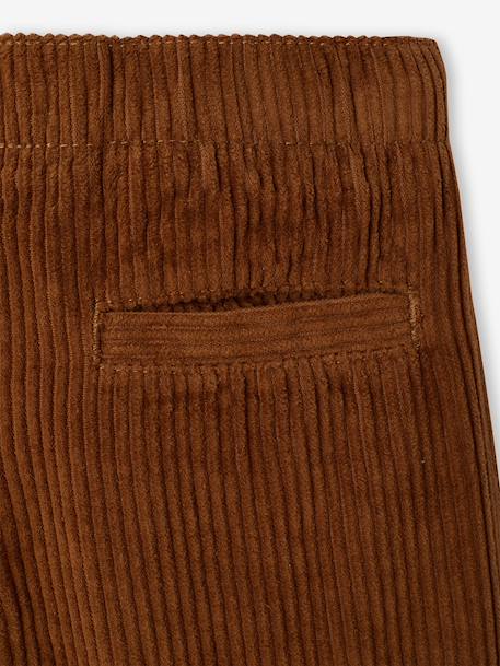 Wijde ribfluwelen broek jongen cappuccino+korstmos - vertbaudet enfant 