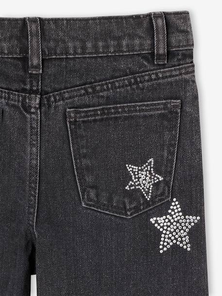 Wijde jeans voor meisjes zwart denim - vertbaudet enfant 