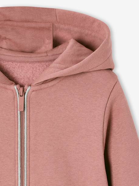 Sweat zippe fille à capuche marine+vieux rose - vertbaudet enfant 