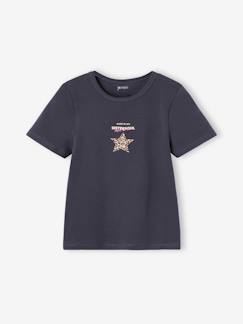 Meisje-Kort cropped T-shirt met sterren