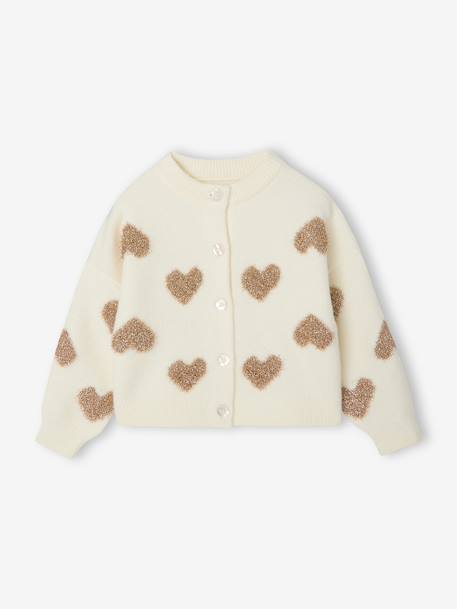 Vest met knopen meisje lange mouwen ecru - vertbaudet enfant 