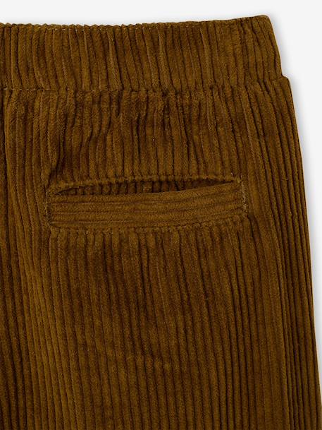 Wijde ribfluwelen broek jongen cappuccino+korstmos - vertbaudet enfant 