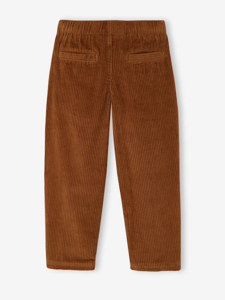 Wijde ribfluwelen broek jongen cappuccino+korstmos - vertbaudet enfant 